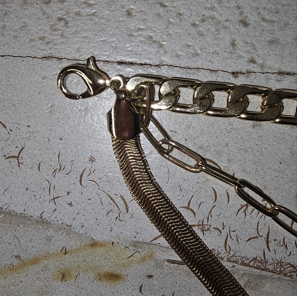 Vintage 3 Layer chain necklace 19" - Picture 3 of 6